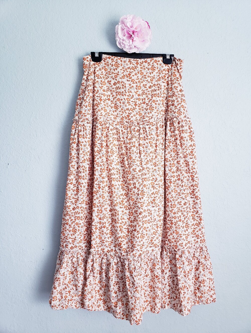 Anthropologie X Luna Moon Bohemian Floral Tiered Eyelet Maxi Skirt